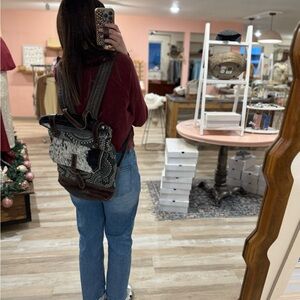 Myra printed canvas backpack